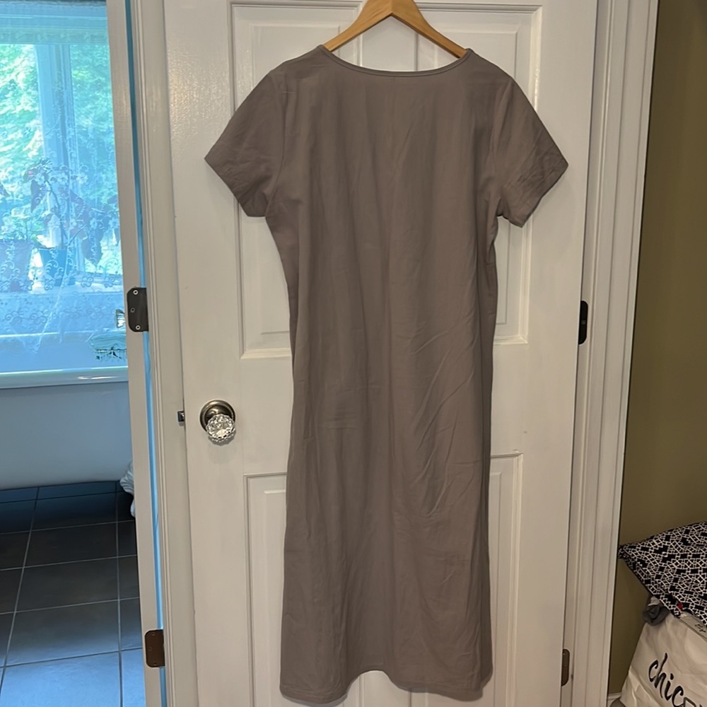 Long gray dress with daisies Size L - Picture 5 of 8